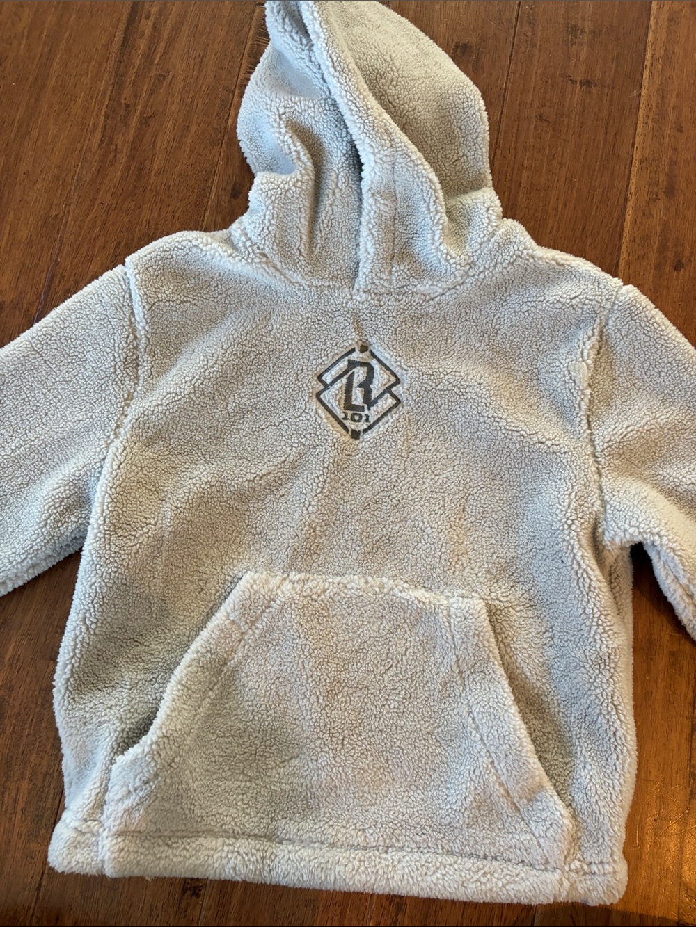 Baseball Lifestyles 101 Cream Hooded Sherpa Pullover with Front Pocket
